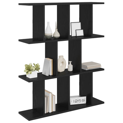 Vägg hylla Svart ek 102 x 20 x 96 cm Konstruerat trä