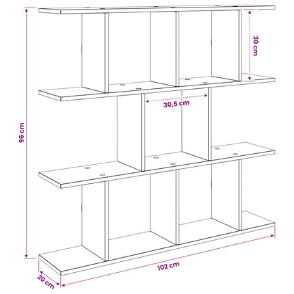 Vägg hylla Sonoma-ek 102 x 20 x 96 cm Konstruerat trä