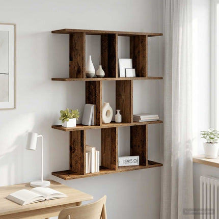 Vägg hylla Gammalt trä 102 x 20 x 96 cm Konstruerat trä