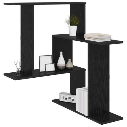 Vägg hylla Svart ek 67 x 67 x 87 cm Konstruerat trä