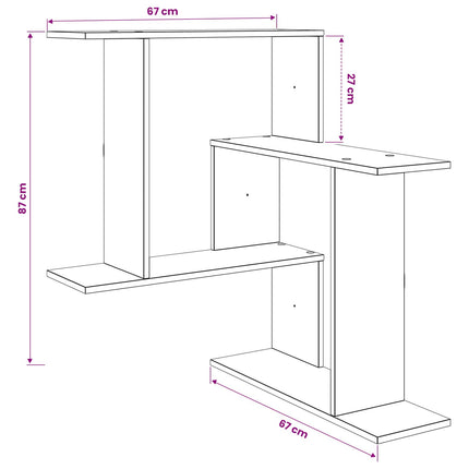 Vägg hylla Svart ek 67 x 67 x 87 cm Konstruerat trä