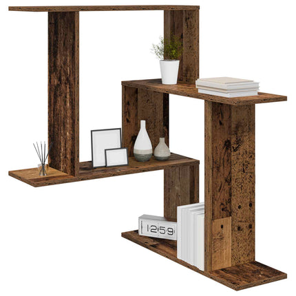 Vägg hylla Gammalt trä 67 x 67 x 87 cm Konstruerat trä