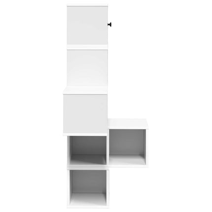Väggkrokhylla Vit 48 x 48 x 120 cm Konstruerat trä
