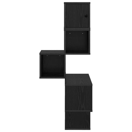 Väggkrokhylla Svart ek 48 x 48 x 120 cm Konstruerat trä