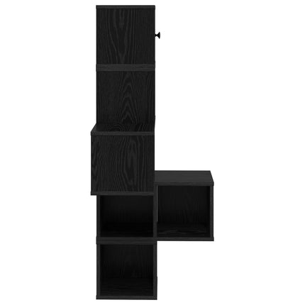 Väggkrokhylla Svart ek 48 x 48 x 120 cm Konstruerat trä