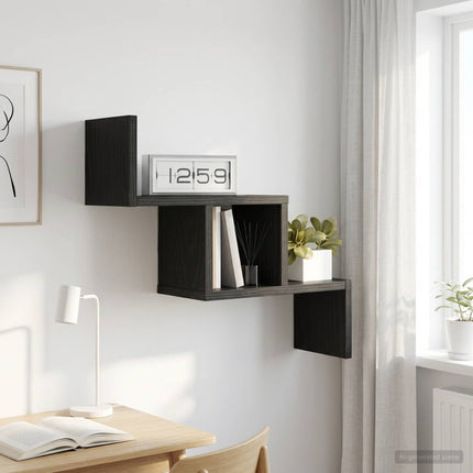 Vägg hylla Svart ek 48 x 15 x 42 cm Konstruerat trä