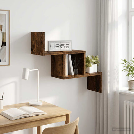 Vägg hylla Rökt ek 48 x 15 x 42 cm Konstruerat trä