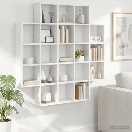 Vägg hylla Vit 100 x 13 x 100 cm Konstruerat trä