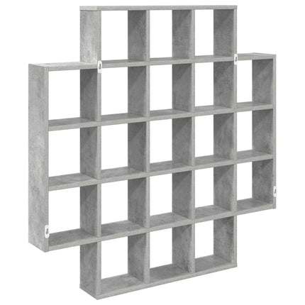 Vägg hylla Betonggrå 100 x 13 x 100 cm Konstruerat trä