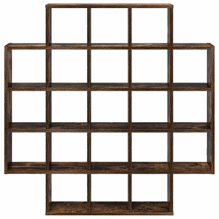 Vägg hylla Rökt ek 100 x 13 x 100 cm Konstruerat trä