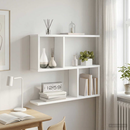Vägg hylla Vit 60 x 12 x 50,5 cm Konstruerat trä
