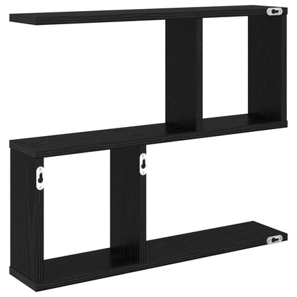 Vägg hylla Svart ek 60 x 12 x 50,5 cm Konstruerat trä