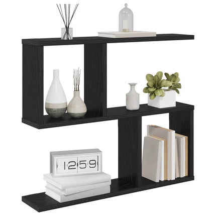 Vägg hylla Svart ek 60 x 12 x 50,5 cm Konstruerat trä