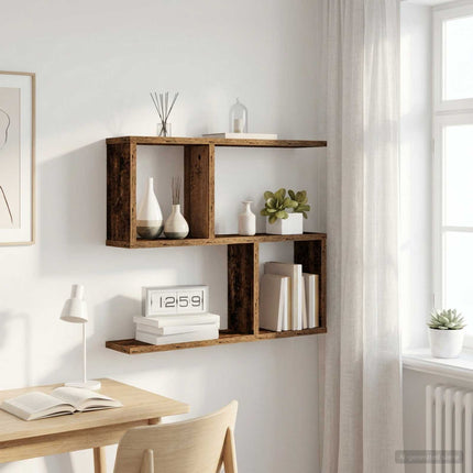 Vägg hylla Gammalt trä 60 x 12 x 50,5 cm Konstruerat trä