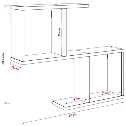 Vägg hylla Vit 60 x 12 x 50,5 cm Konstruerat trä