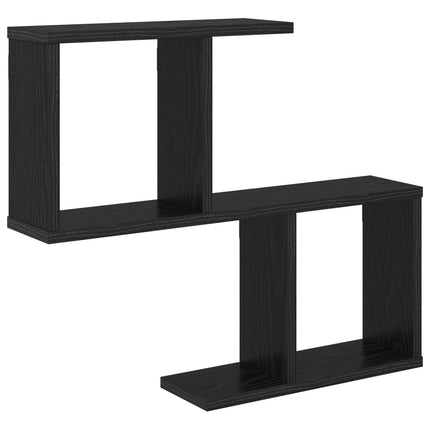 Vägg hylla Svart ek 60 x 12 x 50,5 cm Konstruerat trä