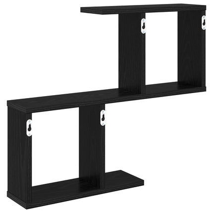 Vägg hylla Svart ek 60 x 12 x 50,5 cm Konstruerat trä
