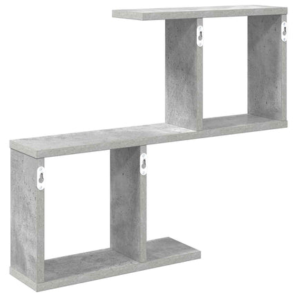 Vägg hylla Betonggrå 60 x 12 x 50,5 cm Konstruerat trä