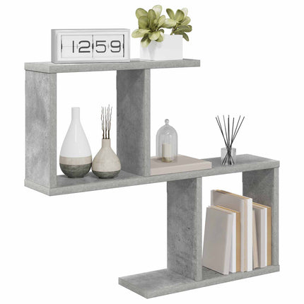 Vägg hylla Betonggrå 60 x 12 x 50,5 cm Konstruerat trä