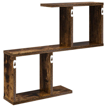 Vägg hylla Rökt ek 60 x 12 x 50,5 cm Konstruerat trä