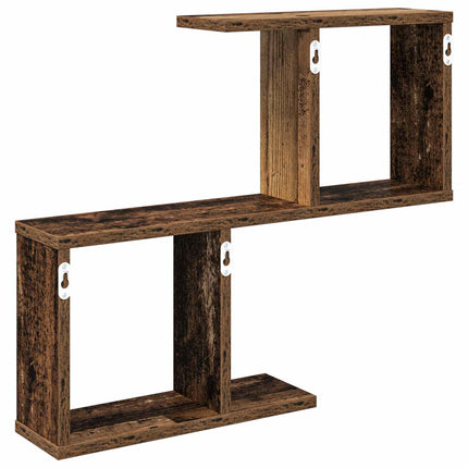 Vägg hylla Gammalt trä 60 x 12 x 50,5 cm Konstruerat trä