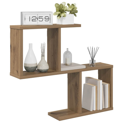 Vägg hylla Artisan-ek 60 x 12 x 50,5 cm Konstruerat trä