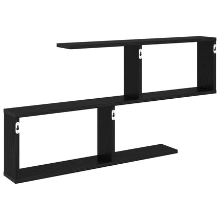 Vägg hylla Svart ek 100 x 12 x 50,5 cm Konstruerat trä