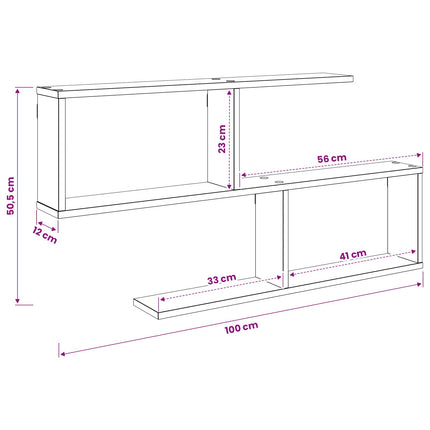 Vägg hylla Gammalt trä 100 x 12 x 50,5 cm Konstruerat trä
