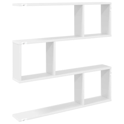 Vägg hylla Vit 80 x 12 x 79,5 cm Konstruerat trä