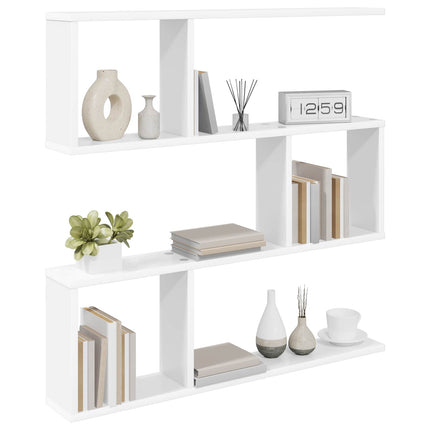 Vägg hylla Vit 80 x 12 x 79,5 cm Konstruerat trä