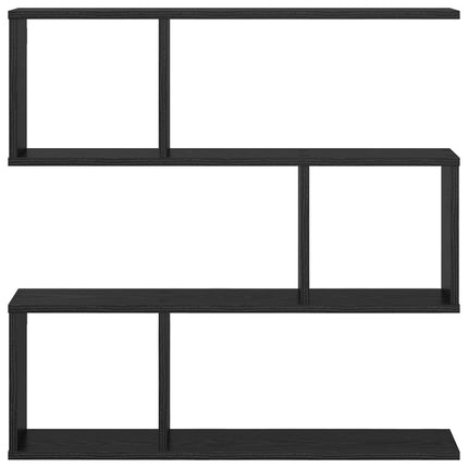 Vägg hylla Svart ek 80 x 12 x 79,5 cm Konstruerat trä