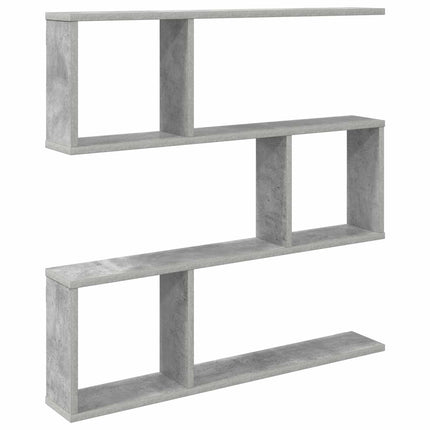 Vägg hylla Betonggrå 80 x 12 x 79,5 cm Konstruerat trä
