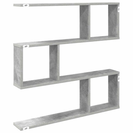 Vägg hylla Betonggrå 80 x 12 x 79,5 cm Konstruerat trä