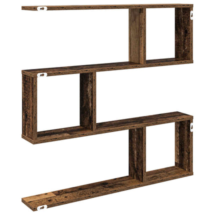Vägg hylla Gammalt trä 80 x 12 x 79,5 cm Konstruerat trä