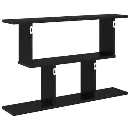 Vägg hylla Svart ek 80 x 15 x 50,5 cm Konstruerat trä