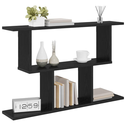 Vägg hylla Svart ek 80 x 15 x 50,5 cm Konstruerat trä