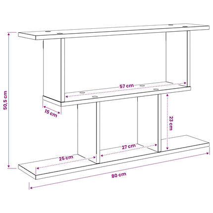 Vägg hylla Sonoma-ek 80 x 15 x 50,5 cm Konstruerat trä