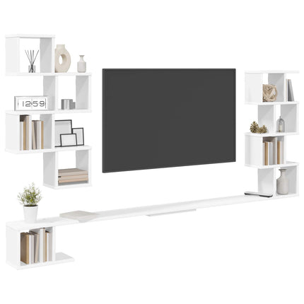 Väggmonterad TV-hylla Vit 180 x 15 x 94 cm Konstruerat trä