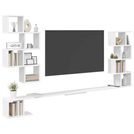 Väggmonterad TV-hylla Vit 200 x 15 x 94 cm Konstruerat trä