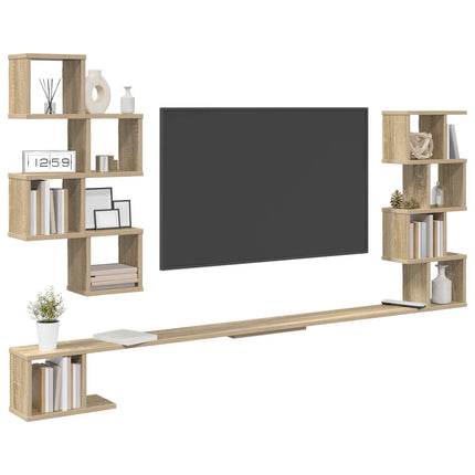 Väggmonterad TV-hylla Sonoma-ek 200 x 15 x 94 cm