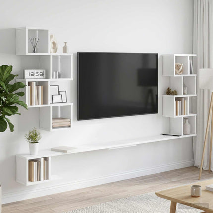 Väggmonterad TV-hylla Vit 160 x 15 x 94 cm Konstruerat trä