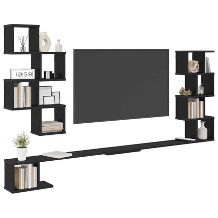 Väggmonterad TV-hylla Svart ek 160 x 15 x 94 cm Konstruerat trä