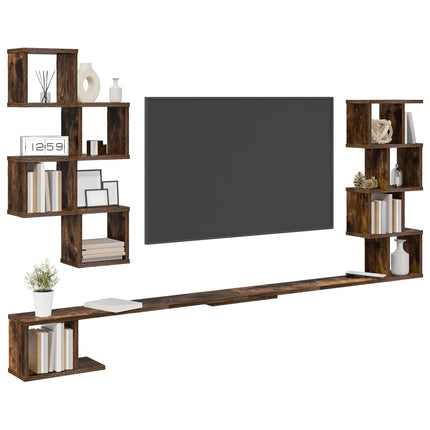 Väggmonterad TV-hylla Rökt ek 160 x 15 x 94 cm Konstruerat trä