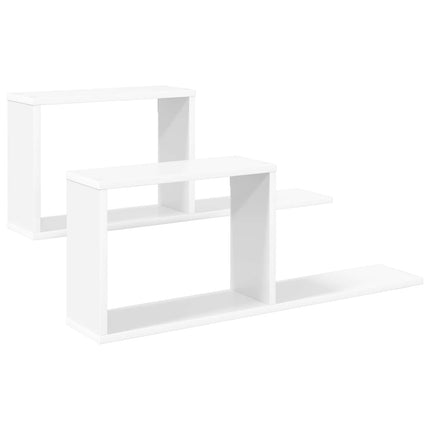 Flytande hyllor 2 pcs Vit 80 x 15 x 30 cm Konstruerat trä