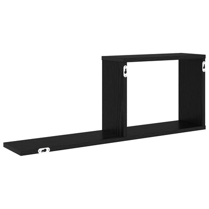 Flytande hyllor 2 pcs Svart ek 80 x 15 x 30 cm Konstruerat trä