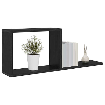 Flytande hyllor 2 pcs Svart ek 80 x 15 x 30 cm Konstruerat trä
