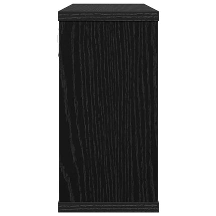 Flytande hyllor 2 pcs Svart ek 80 x 15 x 30 cm Konstruerat trä