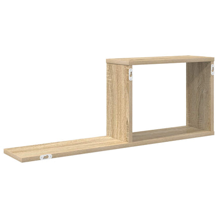 Flytande hyllor 2 pcs Sonoma-ek 80 x 15 x 30 cm Konstruerat trä