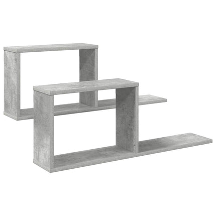Flytande hyllor 2 pcs Betonggrå 80 x 15 x 30 cm Konstruerat trä