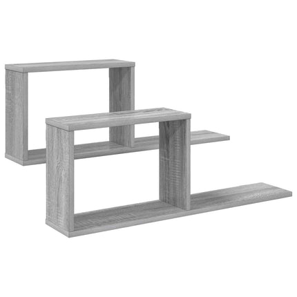 Flytande hyllor 2 pcs Grå Sonoma 80 x 15 x 30 cm